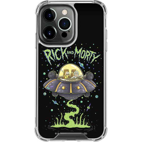 Adult Swim Rick and Morty Spaceship iPhone 14 Pro Clear Case